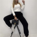 pantalone felpato con polsino cold